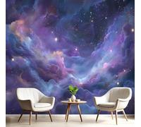 XLMING Elegante Onírico Cielo Estrellado Cosmos Estrellas 3D Papel Pintado Pared Premium Textura Seda Estudio Comedor Vinilos Dormitorio Sofás TV Cocina-300cm×210cm
