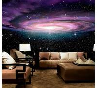 XLMING Elegante Tridimensional Púrpura Cielo Estrellado Universo 3D Papel Pintado Pared Premium Textura Seda Estudio Comedor Vinilos Dormitorio Sofás TV Cocina-430cm×300cm