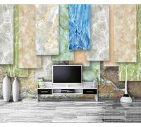 XLMING Estéreo Multicolor Geométrico Faux Mármol Creativo 3D Papel Pintado Lujo Casa Sala Decoración Estar Comedor Sofá Dormitorio TV Fondo de Pared-430cm×300cm