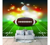 XLMING Estéreo Simple Rojo Rugby Ball Arte 3D Papel Pintado Pared Premium Textura Seda Estudio Comedor Vinilos Dormitorio Sofás TV Cocina-200cm×140cm