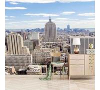XLMING Estéreo Sky City Arquitectura Arte 3D Papel Pintado Pared Premium Textura Seda Estudio Comedor Vinilos Dormitorio Sofás TV Cocina-430cm×300cm
