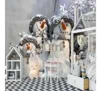 XLMING Estética Muñeco De Nieve Flor Creativo 3D Papel Pintado Lujo Casa Sala Decoración Estar Comedor Sofá Dormitorio TV Fondo de Pared-150cm×105cm