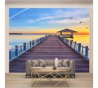 XLMING Estética Tridimensional Crepúsculo Lago Pájaros 3D Papel Pintado Lujo Casa Sala Decoración Estar Comedor Sofá Dormitorio TV Fondo de Pared-430cm×300cm