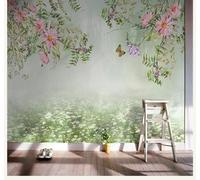 XLMING Estético Floral Dibujado A Mano Acuarela Elegante 3D Papel Pintado Tapiz Textura de Seda Oficina Comedor Sofá Dormitorio Sala Estar TV Fondo Pantalla-250cm×170cm