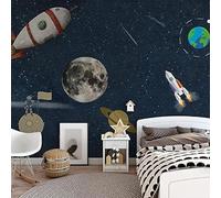 XLMING Estrellas Estereoscópicas Cosmos Planeta Arte 3D Papel Pintado Seda Texturizada Primera Calidad Sala De Estar Sofá Dormitorio Comedor Hogar Pared-350cm×256cm