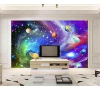 XLMING Estrellas Estereoscópicas Planetas Estrellas Universo 3D Papel Pintado Seda Texturizada Primera Calidad Sala De Estar Sofá Dormitorio Comedor Hogar Pared-350cm×256cm