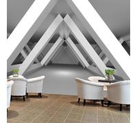 XLMING Extensión Del Espacio Abstracto Geometría Cúbica Grande 3D Papel Pintado Tapiz Textura de Seda Oficina Comedor Sofá Dormitorio Sala Estar TV Fondo Pantalla-400cm×280cm