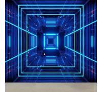 XLMING Extensión Espacial Tridimensional De Túnel Azul 3D Papel Pintado Tapiz Textura de Seda Oficina Comedor Sofá Dormitorio Sala Estar TV Fondo Pantalla-200cm×140cm