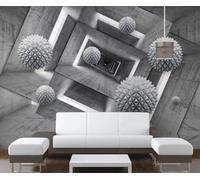 XLMING Extensión Espacial Tridimensional En Forma De Túnel Esférico Papel Pintado 3D Seda De Lujo Pared Estudio Comedor Sofa Dormitorio Madera Salon Tv Decorativo-150cm×105cm