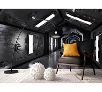 XLMING Extensión Espacial Tridimensional Túnel Negro 3D Papel Pintado Pared Premium Textura Seda Estudio Comedor Vinilos Dormitorio Sofás TV Cocina-300cm×210cm
