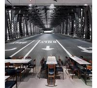 XLMING Extension Tunel Estilo Industrial Vintage Nostalgia Graffiti Puente 3D Papel Pintado Pared Premium Textura Seda Estudio Comedor Vinilos Dormitorio Sofás TV Cocina-300cm×210cm