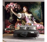 XLMING Figuras Vintage Pintadas A Mano Arte Floral 3D Papel Pintado Pared Premium Textura Seda Estudio Comedor Vinilos Dormitorio Sofás TV Cocina-200cm×140cm