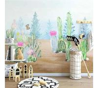 XLMING Flor De Cactus Pintada A Mano 3D Papel Pintado Lujo Casa Sala Decoración Estar Comedor Sofá Dormitorio TV Fondo de Pared-250cm×170cm
