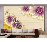 XLMING Flor Geométrica Simple Pintada A Mano 3D Papel Pintado Lujo Casa Sala Decoración Estar Comedor Sofá Dormitorio TV Fondo de Pared-250cm×170cm