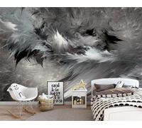 XLMING Garabato Abstracto Pintado A Mano Pluma Negra Y Blanca 3D Papel Pintado Lujo Casa Sala Decoración Estar Comedor Sofá Dormitorio TV Fondo de Pared-150cm×105cm
