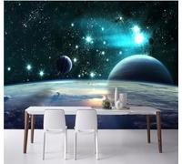 XLMING Gran Planeta Azul Tridimensional Y Cósmico 3D Papel Pintado Pared Premium Textura Seda Estudio Comedor Vinilos Dormitorio Sofás TV Cocina-150cm×105cm