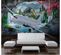XLMING Grande Original Avión Tridimensional Paisaje Natural 3D Papel Pintado Tapiz Textura de Seda Oficina Comedor Sofá Dormitorio Sala Estar TV Fondo Pantalla-430cm×300cm