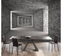 XLMING Gris Pared De Ladrillo Ampliación Del Espacio Túnel Bar Papel Pintado 3D Seda De Lujo Pared Estudio Comedor Sofa Dormitorio Madera Salon Tv Decorativo-400cm×280cm