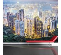 XLMING Hermoso Montañas Altas Ciudad Arquitectura Paisaje Nocturno Río 3D Papel Pintado Tapiz Textura de Seda Oficina Comedor Sofá Dormitorio Sala Estar TV Fondo Pantalla-200cm×140cm