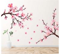 XLMING Hermoso Rosa Cerezo Ramas Pétalos Cayendo 3D Papel Pintado Tapiz Textura de Seda Oficina Comedor Sofá Dormitorio Sala Estar TV Fondo Pantalla-150cm×105cm
