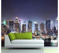 XLMING Hermoso Tridimensional Arquitectura Urbana Ríos Paisajes Nocturnos 3D Papel Pintado Pared Premium Textura Seda Estudio Comedor Vinilos Dormitorio Sofás TV Cocina-150cm×105cm