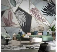 XLMING Hojas Geométricas Retro De Colores Con Efecto Mármol 3D Papel Pintado Lujo Casa Sala Decoración Estar Comedor Sofá Dormitorio TV Fondo de Pared-250cm×170cm