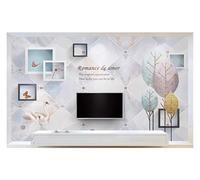 XLMING Lujo Discreto Geométrico Cisnes Árboles Imitación De Mármol Papel Pintado 3D Seda De Lujo Pared Estudio Comedor Sofa Dormitorio Madera Salon Tv Decorativo-200cm×140cm