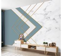 XLMING Lujo Discreto Geométrico Líneas Doradas Imitación De Mármol Estampado Papel Pintado 3D Seda De Lujo Pared Estudio Comedor Sofa Dormitorio Madera Salon Tv Decorativo-250cm×170cm