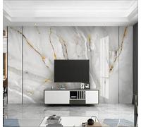 XLMING Lujo Dorado Blanco Imitación Mármol Paisajes Papel Pintado 3D Seda De Lujo Pared Estudio Comedor Sofa Dormitorio Madera Salon Tv Decorativo-150cm×105cm