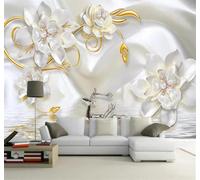 XLMING Lujo Seda Relieve Joyas Alces 3D Papel Pintado Lujo Casa Sala Decoración Estar Comedor Sofá Dormitorio TV Fondo de Pared-250cm×170cm