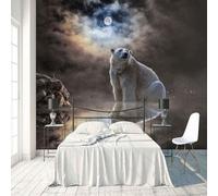 XLMING Luna Cúbica Pájaros Animales Osos Polares 3D Papel Pintado Lujo Casa Sala Decoración Estar Comedor Sofá Dormitorio TV Fondo de Pared-250cm×170cm