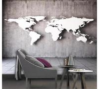 XLMING Mapa Del Mundo Abstracto De Estilo Retro En Una Pared De Cemento 3D Papel Pintado Lujo Casa Sala Decoración Estar Comedor Sofá Dormitorio TV Fondo de Pared-200cm×140cm