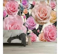 XLMING Mar De Rosas Tridimensional Cálido Hermoso Y Colorido 3D Papel Pintado Tapiz Textura de Seda Oficina Comedor Sofá Dormitorio Sala Estar TV Fondo Pantalla-200cm×140cm