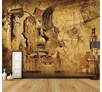 XLMING Medieval Retro Arte Castillos Arquitectura 3D Papel Pintado Tapiz Textura de Seda Oficina Comedor Sofá Dormitorio Sala Estar TV Fondo Pantalla-350cm×256cm