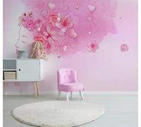 XLMING Minimalismo Dibujo A Mano Colorido Flores Mujer 3D Papel Pintado Lujo Casa Sala Decoración Estar Comedor Sofá Dormitorio TV Fondo de Pared-350cm×256cm