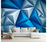 XLMING Minimalismo Tridimensional Azul Geométrico Arte 3D Papel Pintado Lujo Casa Sala Decoración Estar Comedor Sofá Dormitorio TV Fondo de Pared-430cm×300cm
