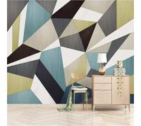 XLMING Minimalista Abstracto Colorido Geométrico Collage Líneas 3D Papel Pintado Tapiz Textura de Seda Oficina Comedor Sofá Dormitorio Sala Estar TV Fondo Pantalla-300cm×210cm