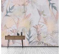 XLMING Minimalista Dibujado A Mano Rosa Hojas Arte 3D Papel Pintado Pared Premium Textura Seda Estudio Comedor Vinilos Dormitorio Sofás TV Cocina-430cm×300cm