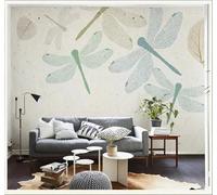 XLMING Minimalista Dibujo A Mano Acuarela Libélula Elegante 3D Papel Pintado Tapiz Textura de Seda Oficina Comedor Sofá Dormitorio Sala Estar TV Fondo Pantalla-150cm×105cm