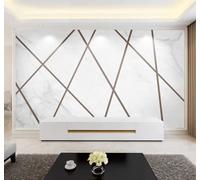 XLMING Minimalista Geométrico Líneas Imitación De Mármol Personalizado 3D Papel Pintado Lujo Casa Sala Decoración Estar Comedor Sofá Dormitorio TV Fondo de Pared-400cm×280cm