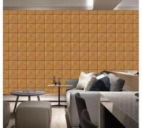 XLMING Minimalista Individualidad Marrón Geométrico A Cuadros 3D Papel Pintado Pared Premium Textura Seda Estudio Comedor Vinilos Dormitorio Sofás TV Cocina-200cm×140cm