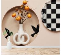 XLMING Minimalista Jarrón Frutas Naranjas Pájaros En Vuelo Arte 3D Papel Pintado Tapiz Textura de Seda Oficina Comedor Sofá Dormitorio Sala Estar TV Fondo Pantalla-400cm×280cm