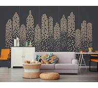 XLMING Minimalista Negro Abstracto Ciudad Arquitectura 3D Papel Pintado Lujo Casa Sala Decoración Estar Comedor Sofá Dormitorio TV Fondo de Pared-430cm×300cm