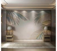 XLMING Minimalista Relieve Plantas Hojas Original Papel Pintado 3D Seda De Lujo Pared Estudio Comedor Sofa Dormitorio Madera Salon Tv Decorativo-350cm×256cm