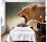 XLMING Minimalista Tridimensional Animales Guepardo Original Papel Pintado 3D Seda De Lujo Pared Estudio Comedor Sofa Dormitorio Madera Salon Tv Decorativo-350cm×256cm