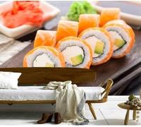 XLMING Minimalista Tridimensional Comida Sushi Creativo 3D Papel Pintado Tapiz Textura de Seda Oficina Comedor Sofá Dormitorio Sala Estar TV Fondo Pantalla-400cm×280cm