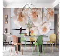 XLMING Minimalista Tridimensional Rosa Floral Creativo 3D Papel Pintado Pared Premium Textura Seda Estudio Comedor Vinilos Dormitorio Sofás TV Cocina-200cm×140cm