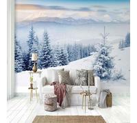 XLMING Montañas Bosques Y Paisajes Nevados Tridimensionales Estéticamente Agradables 3D Papel Pintado Lujo Casa Sala Decoración Estar Comedor Sofá Dormitorio TV Fondo de Pared-300cm×210cm