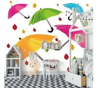 XLMING Paraguas De Hojas De Dibujos Animados 3D Papel Pintado Seda Texturizada Primera Calidad Sala De Estar Sofá Dormitorio Comedor Hogar Pared-300cm×210cm