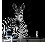 XLMING Personal Creativo Retro Nostálgico Blanco Y Negro Cebra 3D Papel Pintado Pared Premium Textura Seda Estudio Comedor Vinilos Dormitorio Sofás TV Cocina-400cm×280cm